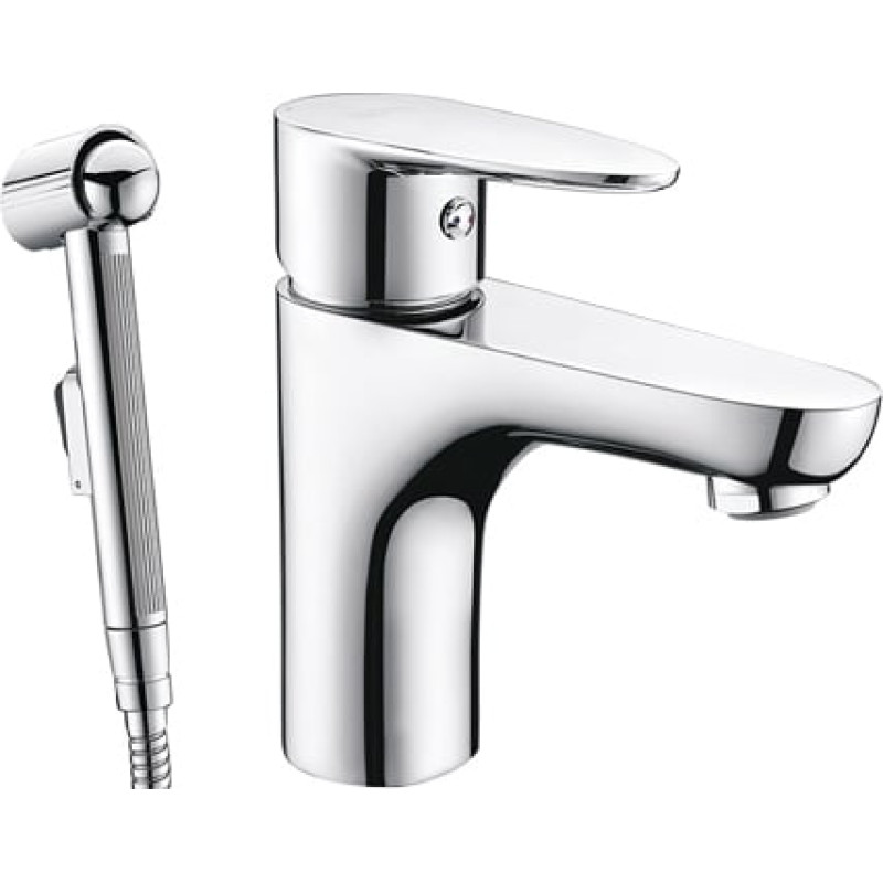 Смеситель Wasserkraft Leine 3508 для раковины с гигиеническим душем