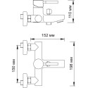 Смеситель Wasserkraft Wern 4201 для ванны с душем, матовый хром