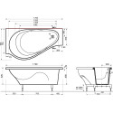 Ванна из искусственного камня Эстет Грация 170x95 L с ножками