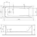 Акриловая ванна AM.PM Gem 150х70 с душевым комплектом + шторка W90BS-D080-140