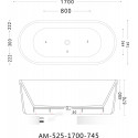 Акриловая ванна Art&Max AM-525-1700-745