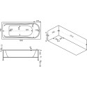 Акриловая ванна Bas Бриз 150 см с г/м