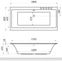 Акриловая ванна Excellent Pryzmat Slim WAEX.PRY18S.SMART 180x80