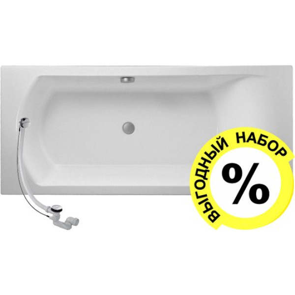 Акриловая ванна Jacob Delafon Ove 180x80 + слив-перелив