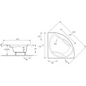 Акриловая ванна Jacob Delafon Presquile 145x145 + слив-перелив