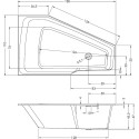 Акриловая ванна Riho Rething Space L, 180х110