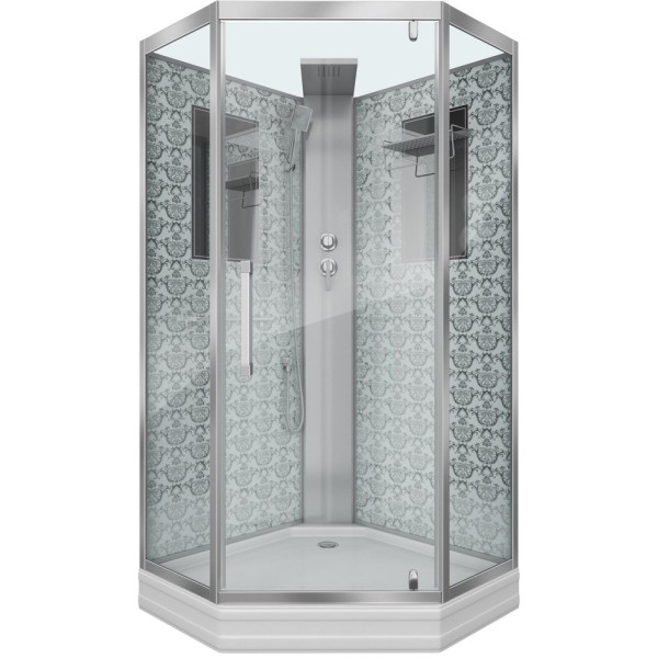 Душевая кабина Niagara Lux NG-7717WBK 100х100x210 серебро
