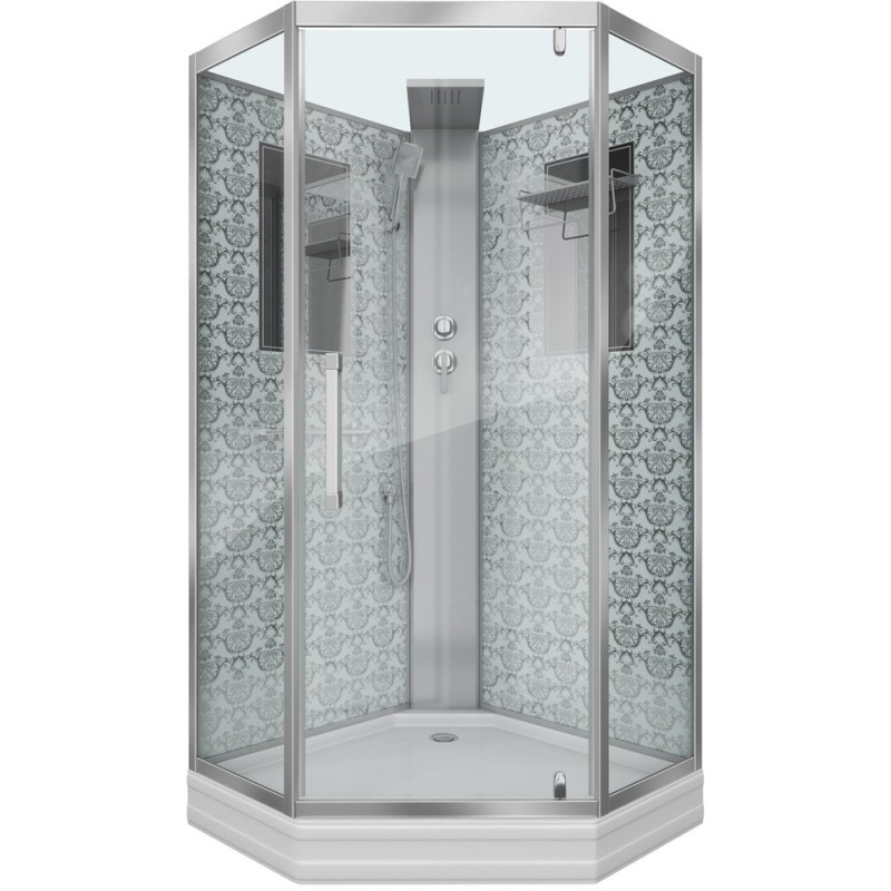 Душевая кабина Niagara Lux NG-7717WBK 100х100x210 серебро