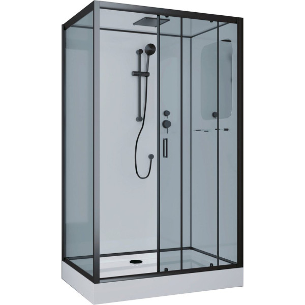 Душевая кабина Niagara Premium NG-6912-01QR BLACK 120х80х210 правая, черная