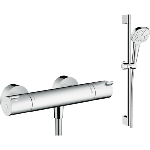 Душевой комплект Hansgrohe Ecostat 1001 CL ВМ 13211000 термостат + душевой гарнитур Croma Select E Vario 26582400