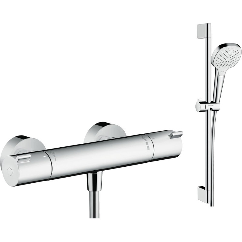 Душевой комплект Hansgrohe Ecostat 1001 CL ВМ 13211000 термостат + душевой гарнитур Croma Select E Vario 26582400
