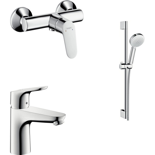 Душевой комплект Hansgrohe Focus E2 31517000 + Focus E2 31960000 + душевой гарнитур Crometta 100 Vario 26651400