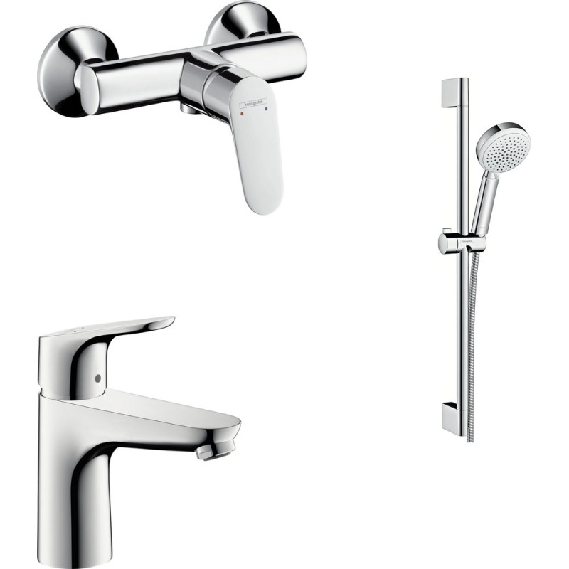 Душевой комплект Hansgrohe Focus E2 31517000 + Focus E2 31960000 + душевой гарнитур Crometta 100 Vario 26651400