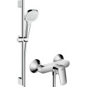 Душевой комплект Hansgrohe Logis 71600000 смеситель + душевой гарнитур Croma Select E Vario 26582400