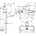Душевой комплект Hansgrohe Novus Loop 71340000 смеситель + душевой гарнитур