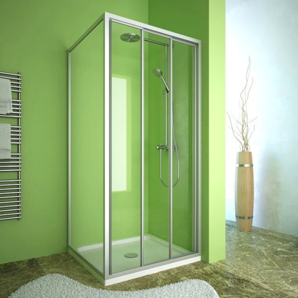 Душевой уголок GuteWetter Practic Square GK-403 правая 90x90 см стекло бесцветное, профиль матовый хром