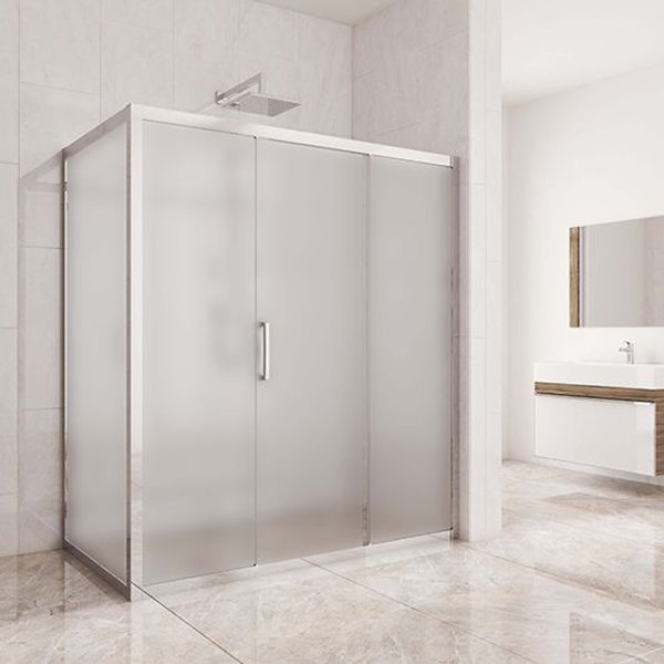 Душевой уголок Kubele DE019R3-MAT-CH 140х90 см, профиль хром