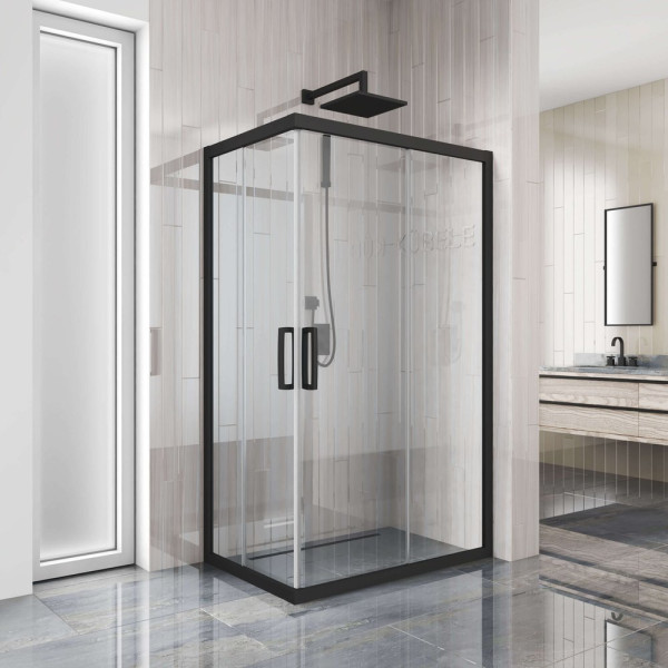 Душевой уголок Kubele DE019RC-CLN-BLMT 120х90 см, профиль матовый черный