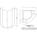 Душевой уголок Radaway Torrenta PDD/E 90x80 прозрачное стекло