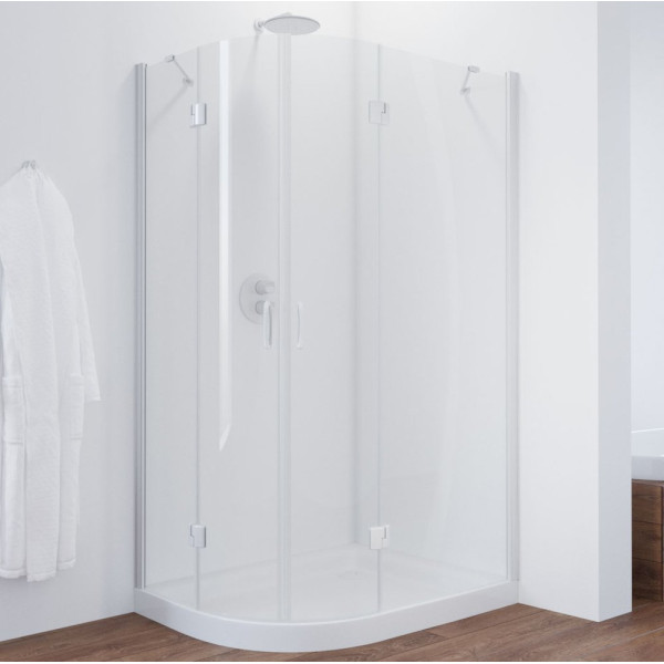 Душевой уголок Vegas Glass AFS-F 110*90 01 01 R профиль белый, стекло прозрачное