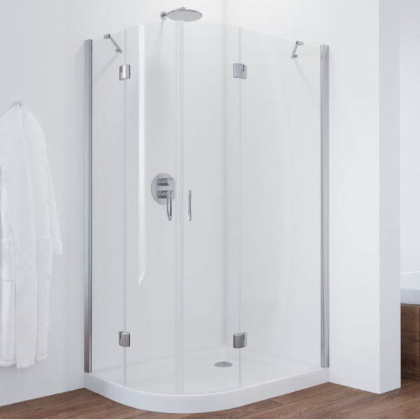 Душевой уголок Vegas Glass AFS-F 110*90 08 01 R профиль глянцевый хром, стекло прозрачное