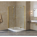 Душевой уголок Vegas Glass AFS-F Lux 110*100 09 01 L профиль золото, стекло прозрачное