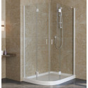 Душевой уголок Vegas Glass AFS-F Lux 120*90 01 01 R профиль белый, стекло прозрачное