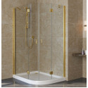 Душевой уголок Vegas Glass AFS-F Lux 120*90 09 01 L профиль золото, стекло прозрачное