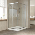 Душевой уголок Vegas Glass ZA-F 110*100 08 01 профиль глянцевый хром, стекло прозрачное