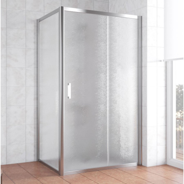 Душевой уголок Vegas Glass ZP+ZPV 100*80 08 02 профиль глянцевый хром, стекло шиншилла