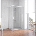 Душевой уголок Vegas Glass ZP+ZPV 110*70 01 01 профиль белый, стекло прозрачное