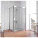 Душевой уголок Vegas Glass ZP+ZPV 110*90 08 01 профиль глянцевый хром, стекло прозрачное