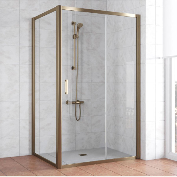 Душевой уголок Vegas Glass ZP+ZPV 130*90 05 01 профиль бронза, стекло прозрачное