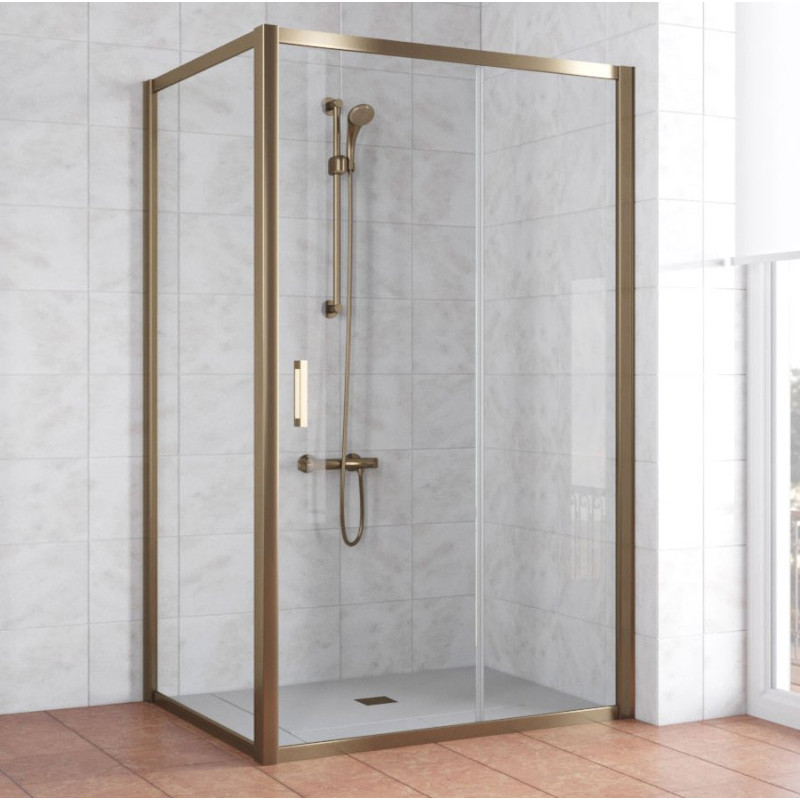 Душевой уголок Vegas Glass ZP+ZPV 130*90 05 01 профиль бронза, стекло прозрачное