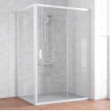 Душевой уголок Vegas Glass ZP+ZPV 140*100 01 01 профиль белый, стекло прозрачное