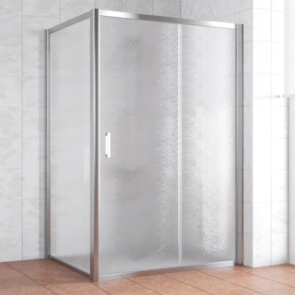 Душевой уголок Vegas Glass ZP+ZPV 140*100 08 02 профиль глянцевый хром, стекло шиншилла