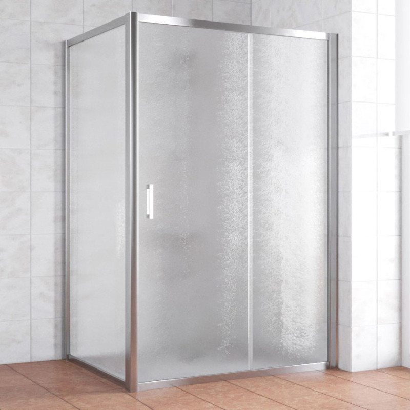 Душевой уголок Vegas Glass ZP+ZPV 140*100 08 02 профиль глянцевый хром, стекло шиншилла