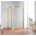 Душевой уголок Vegas Glass ZP+ZPV 140*70 09 10 профиль золото, стекло сатин