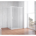 Душевой уголок Vegas Glass ZP+ZPV 140*80 01 10 профиль белый, стекло сатин