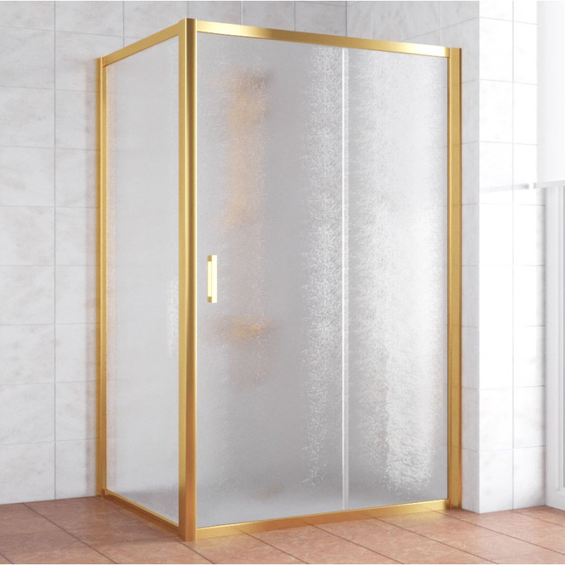 Душевой уголок Vegas Glass ZP+ZPV 140*90 09 02 профиль золото, стекло шиншилла