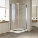 Душевой уголок Vegas Glass ZS-F 100*90 08 02 профиль глянцевый хром, стекло шиншилла