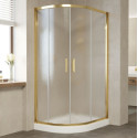 Душевой уголок Vegas Glass ZS-F 100*90 09 02 профиль золото, стекло шиншилла
