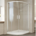 Душевой уголок Vegas Glass ZS-F 120*110 01 02 профиль белый, стекло шиншилла
