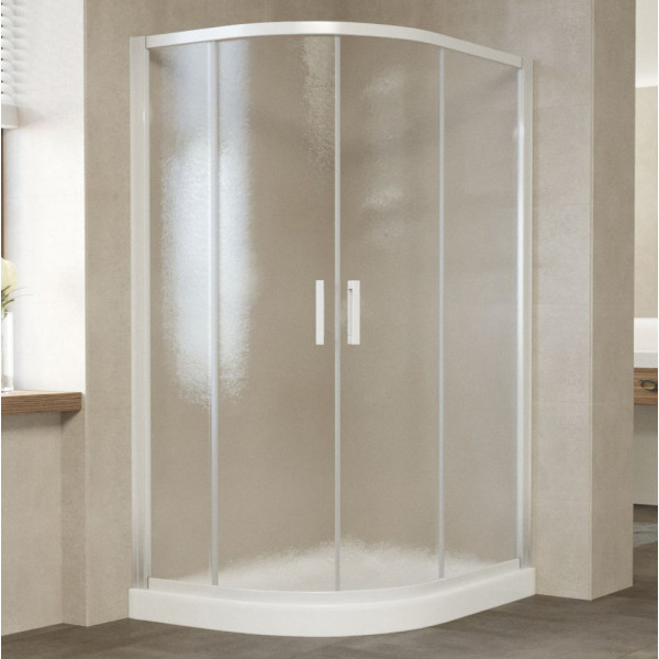 Душевой уголок Vegas Glass ZS-F 120*110 01 02 профиль белый, стекло шиншилла
