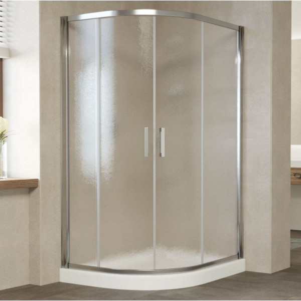 Душевой уголок Vegas Glass ZS-F 120*110 08 02 профиль глянцевый хром, стекло шиншилла