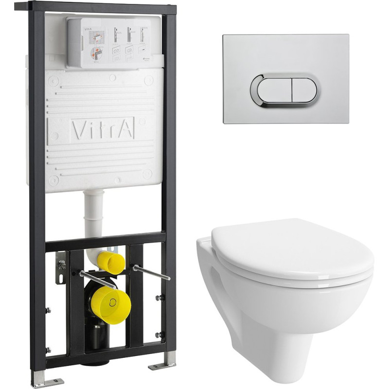 Комплект VitrA S20 9004B003-7202 подвесной унитаз + инсталляция + кнопка