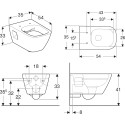 Комплект  Чаша для унитаза подвесного Geberit Renova Plan 500.378.01.1 + Крышка-сиденье Geberit Renova Plan + Система инсталляции для унитазов Geberit