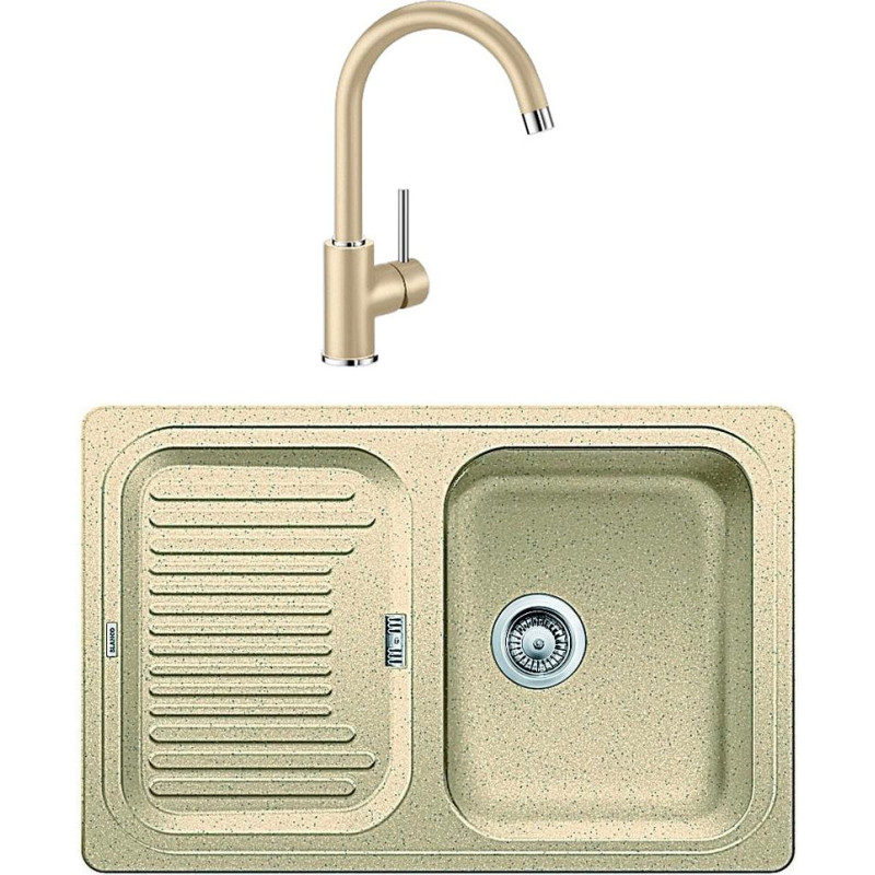 Комплект  Мойка кухонная Blanco Classic 45S шампань + Смеситель Mida 524206 для кухонной мойки