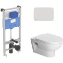 Комплект  Унитаз Duravit DuraStyle 45620900A1 безободковый + Инсталляция Ideal Standard ProSys + Кнопка смыва Ideal Standard ProSys Oleas R0124AC белая