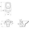 Комплект  Унитаз подвесной Cersanit Carina new clean on slim lift + Система инсталляции для унитазов Ideal Standard W3710AA 4 в 1